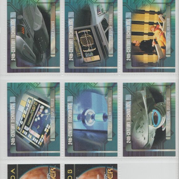 1995 Skybox Star Trek Voyager Complete Base Card Set (98) 9 x 11 Binder Sheets - Picture 10 of 13